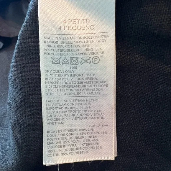 Banana Republic Linen Classic Blazer with Rolled Sleeve Detail Sz 4P - Picture 12 of 13